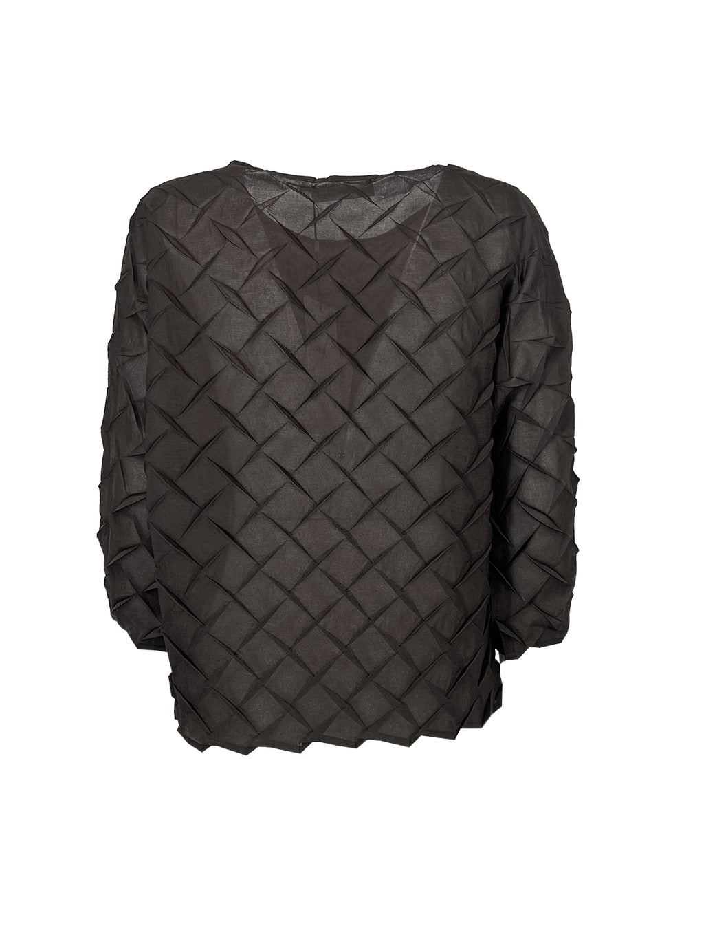 M6EY10 MEIMEIJ Blusa Plissè Rombi Marrone