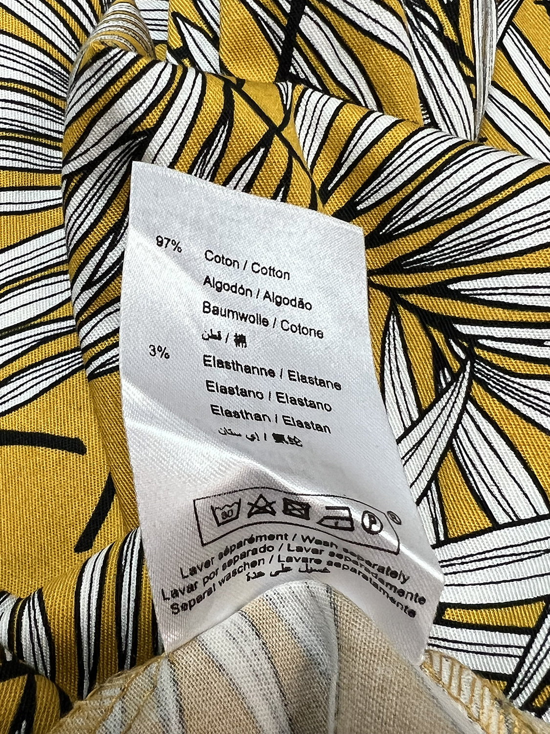 MARIANNE LA FEE MARABOUTEE Gonna Foglie Giallo Bianco Nero MADE IN ITALY