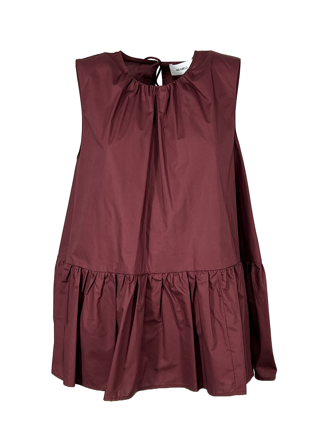 MEIMEIJ Top Donna Ampio Senza Maniche con Volant e Laccetti M6EA26