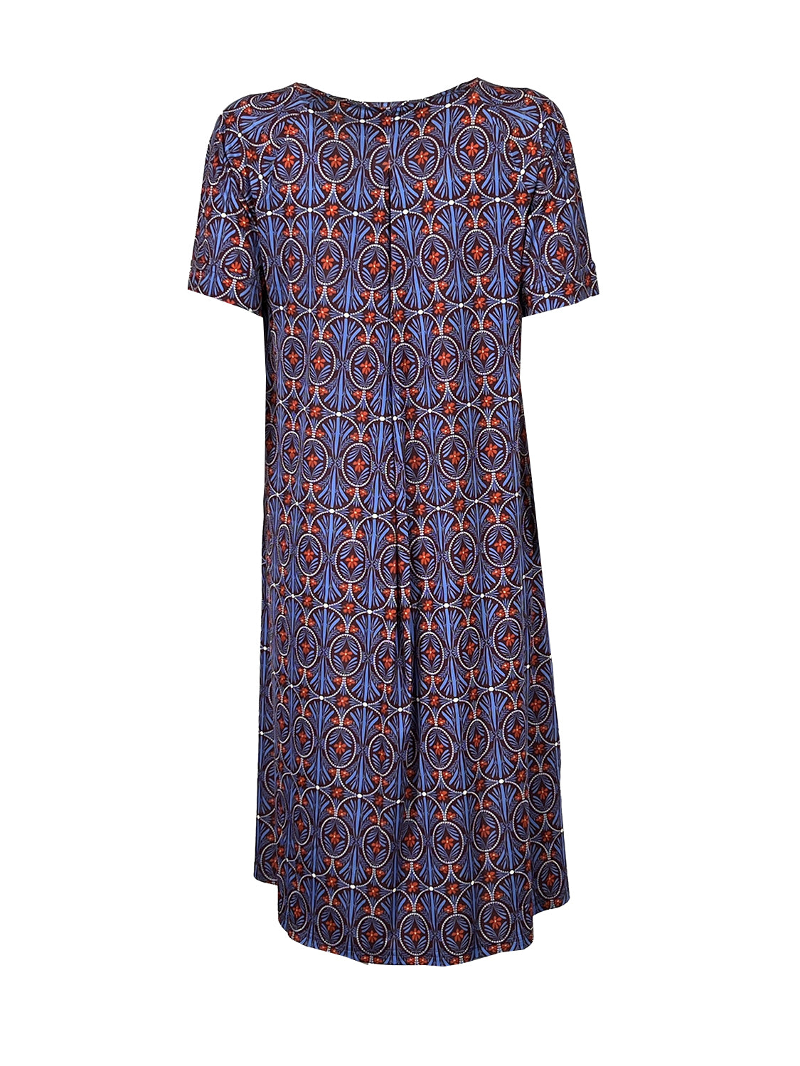 FEELING by JUSTMINE Abito Donna Svasato Floreale Bordeaux Indaco E2736 6125