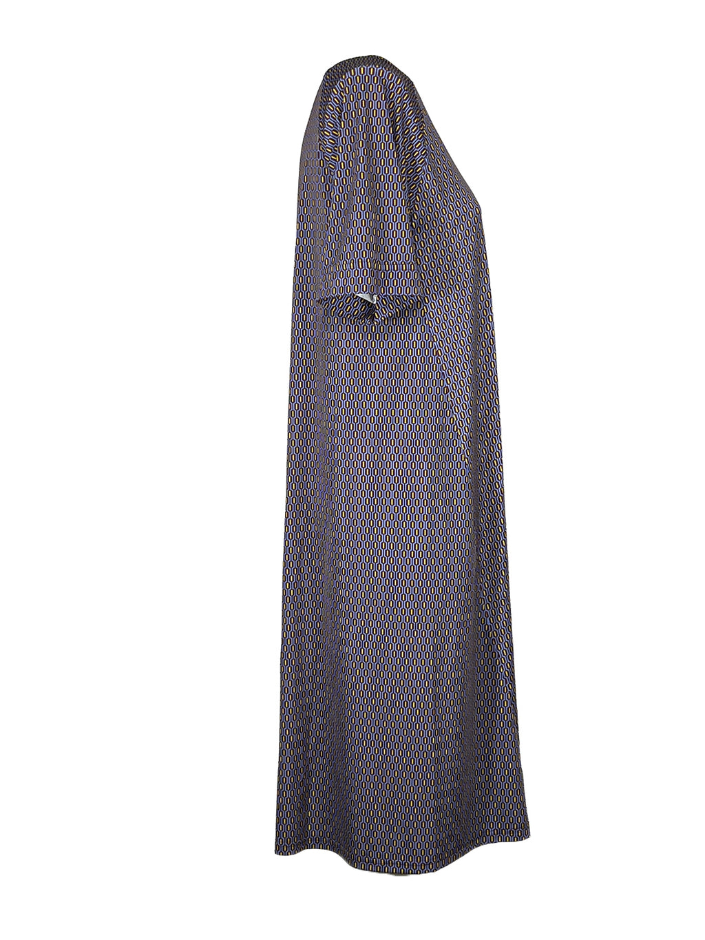 FEELING by JUSTMINE Abito Donna Svasato Fantasia Bordeaux Indaco E2736 6116