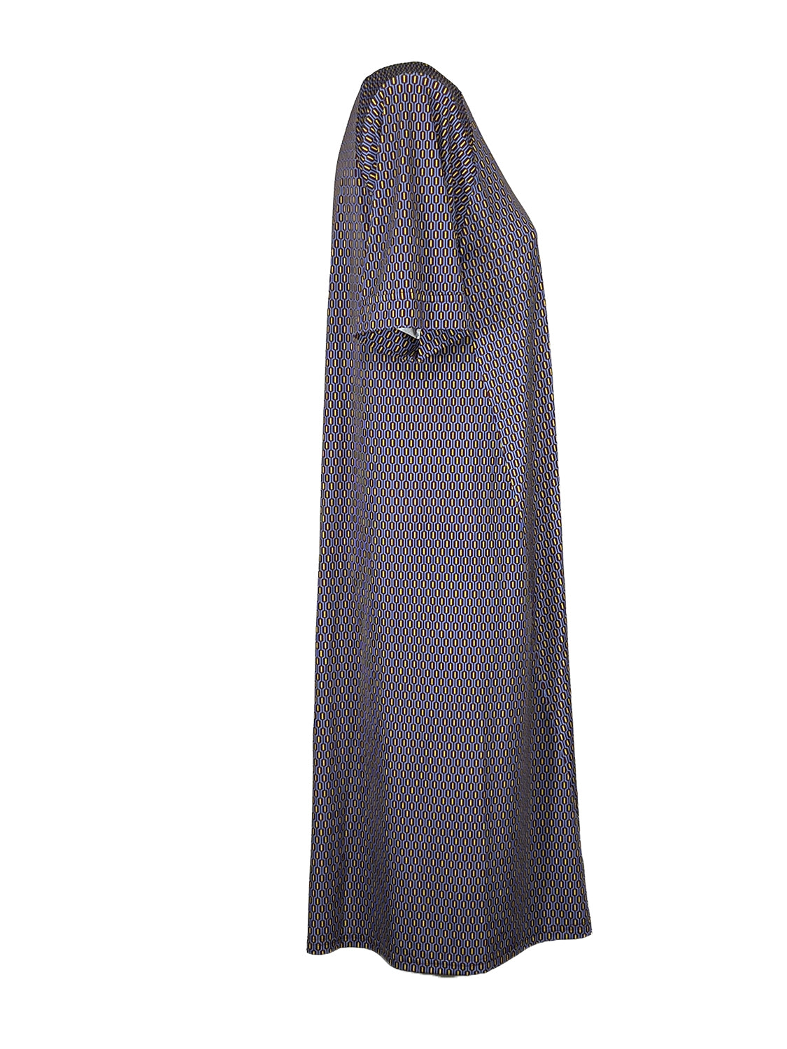 FEELING by JUSTMINE Abito Donna Svasato Fantasia Bordeaux Indaco E2736 6116