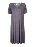 FEELING by JUSTMINE Abito Donna Svasato Fantasia Bordeaux Indaco E2736 6116
