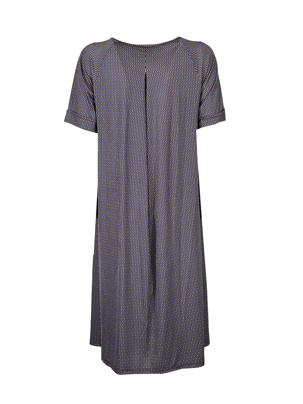 FEELING by JUSTMINE Abito Donna Svasato Fantasia Bordeaux Indaco E2736 6116