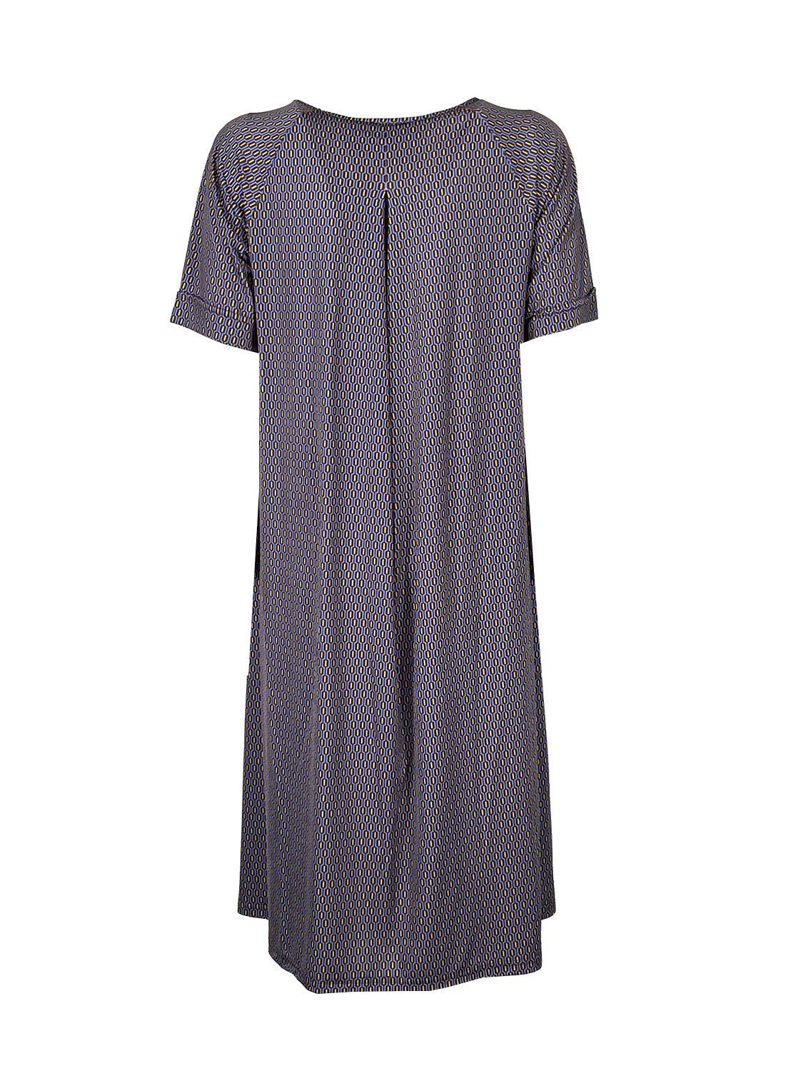 FEELING by JUSTMINE Abito Donna Svasato Fantasia Bordeaux Indaco E2736 6116
