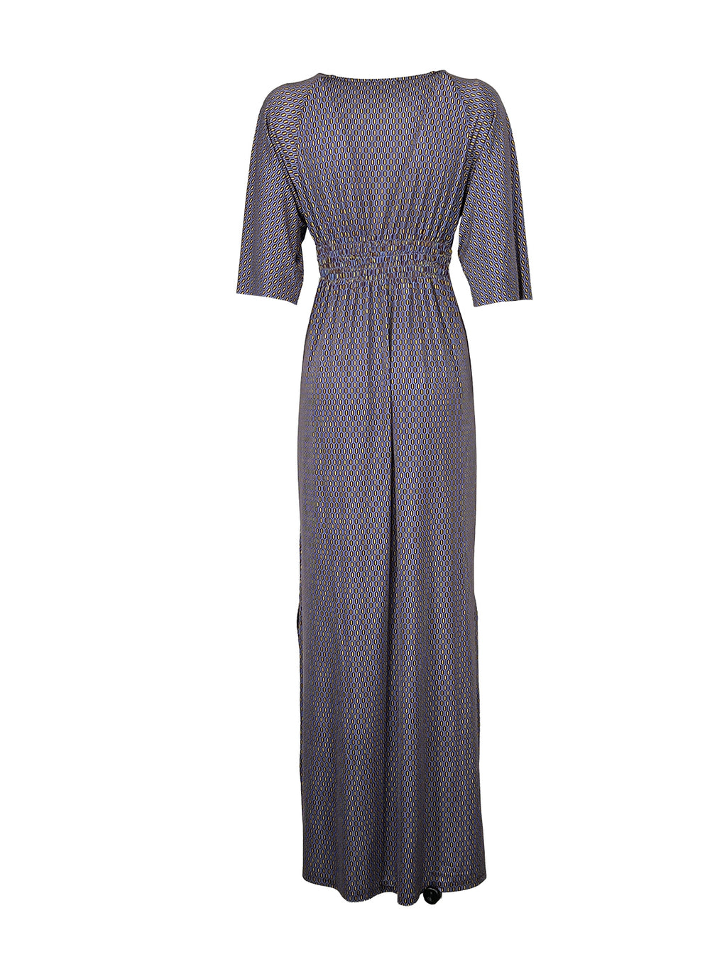 FFEELING by JUSTMINE Abito Donna Lungo Fantasia Bordeaux Indaco E2772 6116