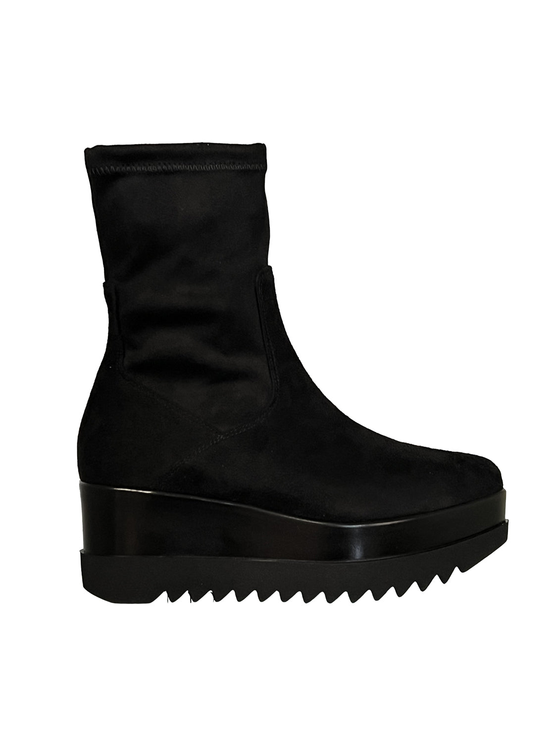 LORENZO MARI Stivale Basso Donna Alcantara Zeppa Zip CLEA 08 MADE IN ITALY