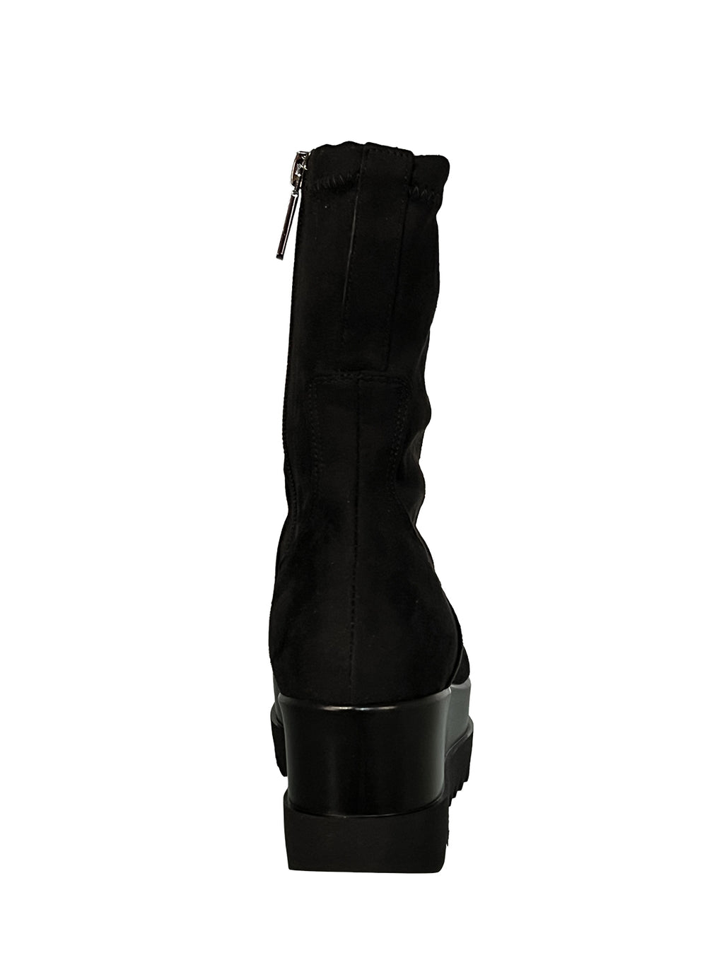 LORENZO MARI Stivale Basso Donna Alcantara Zeppa Zip CLEA 08 MADE IN ITALY