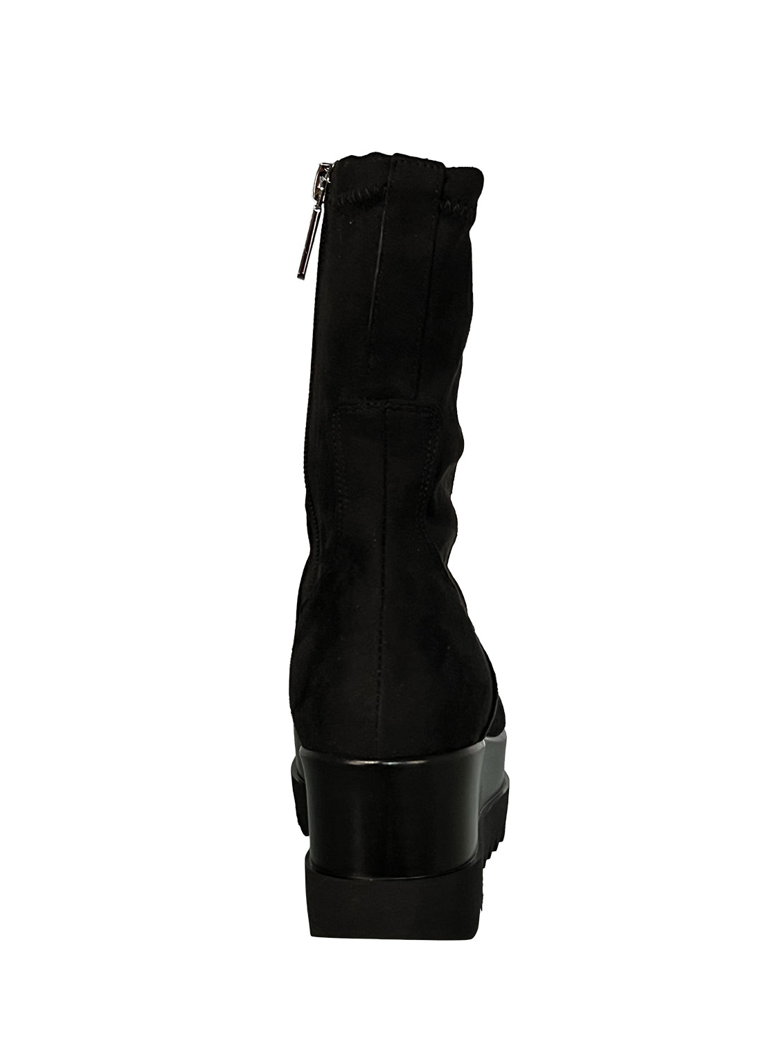 LORENZO MARI Stivale Basso Donna Alcantara Zeppa Zip CLEA 08 MADE IN ITALY