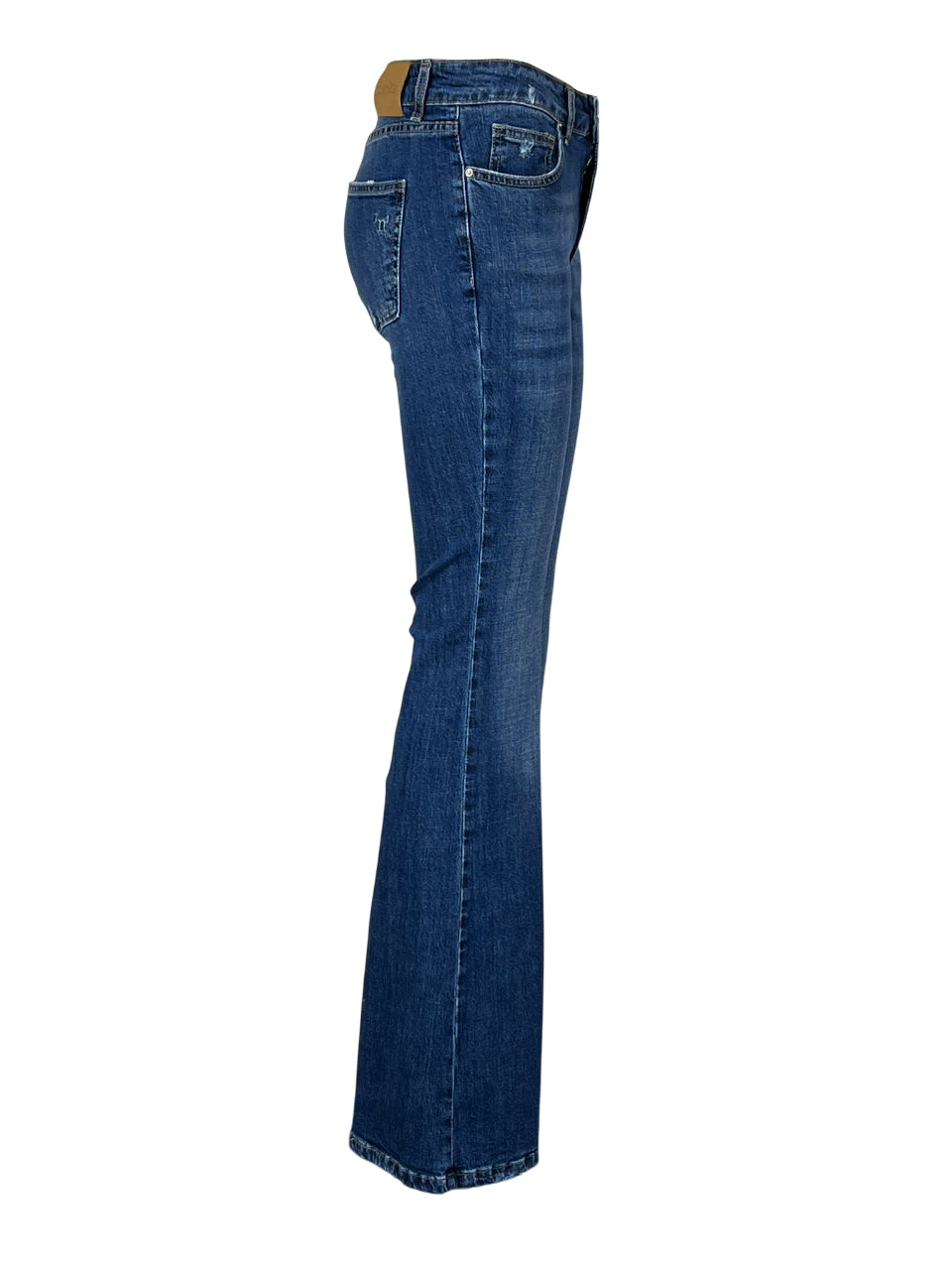 NOIR’N’BLUE Jeans Donna ARIANE-57 Palazzo Chiaro Sabbiato Rotture