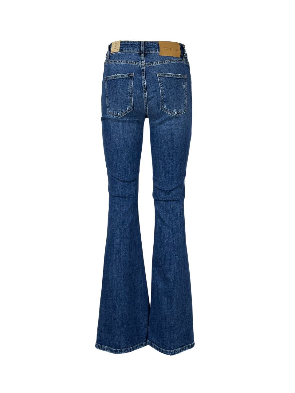 NOIR’N’BLUE Jeans Donna ARIANE-57 Palazzo Chiaro Sabbiato Rotture