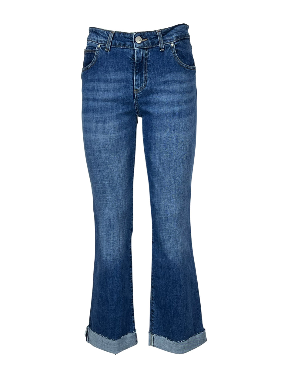 NOIR’N’BLUE Jeans Donna Stone Washed Cropped Flare Annie-112