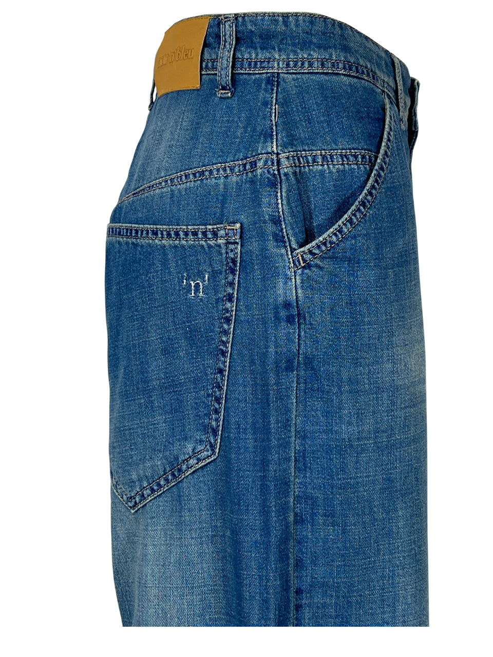 NOIR’N’BLUE Jeans Donna PHOEBE-4 Stone Washed Gamba Larga