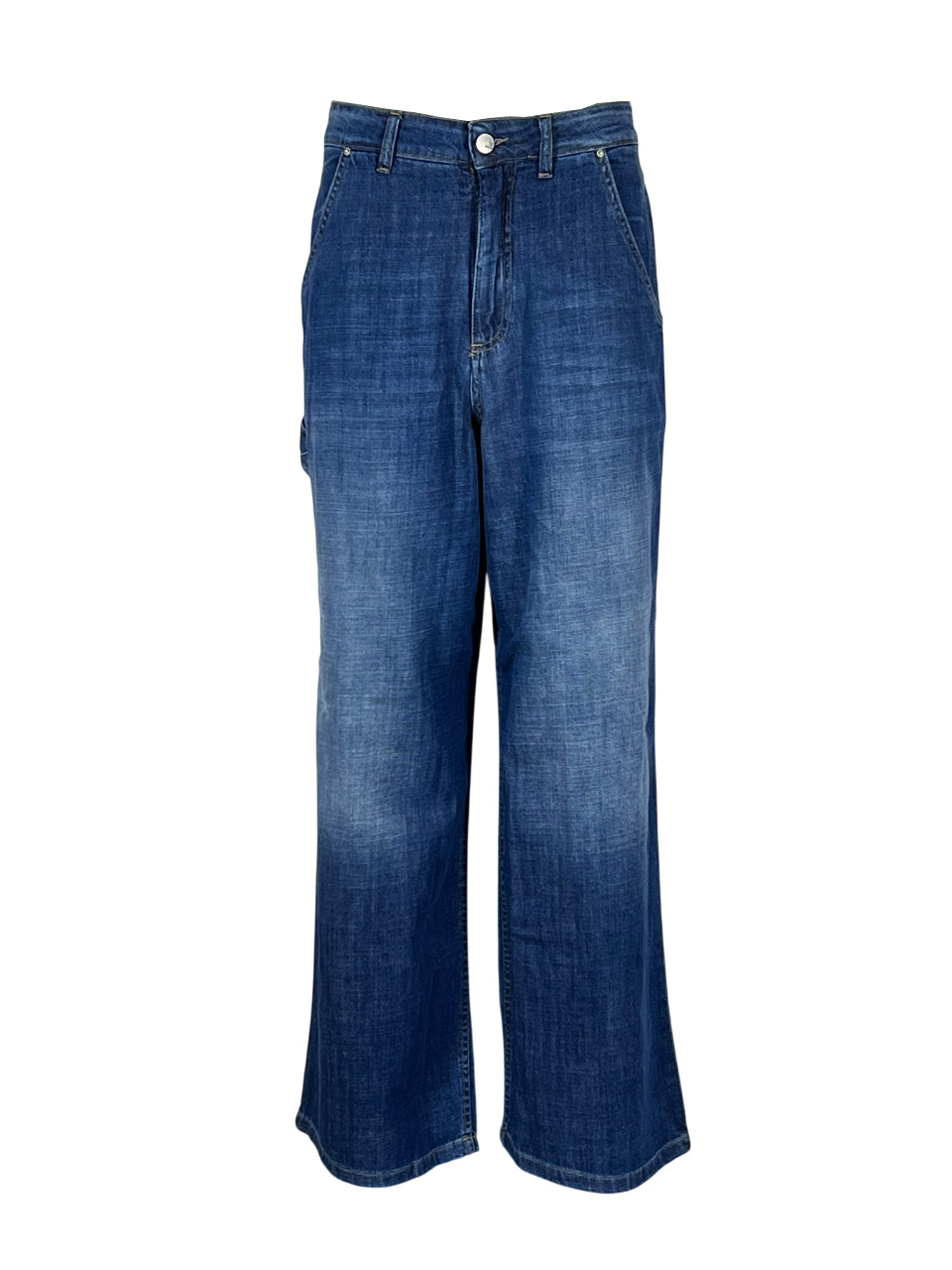 NOIR’N’BLUE Jeans Donna GOLDEN WORK-9 Stone Gamba Larga