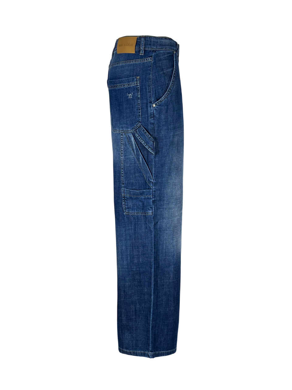 NOIR’N’BLUE Jeans Donna GOLDEN WORK-9 Stone Gamba Larga