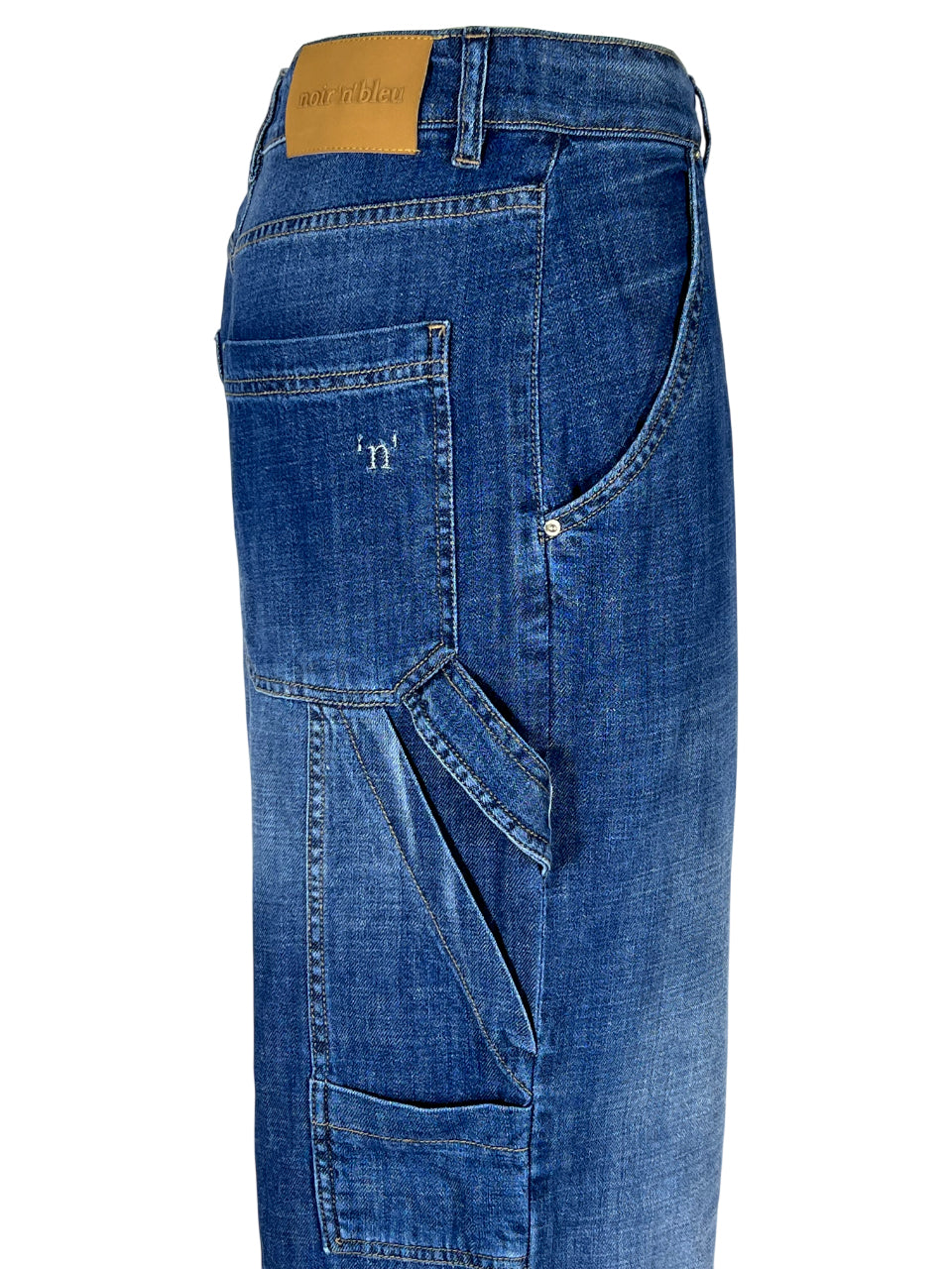 NOIR’N’BLUE Jeans Donna GOLDEN WORK-9 Stone Gamba Larga