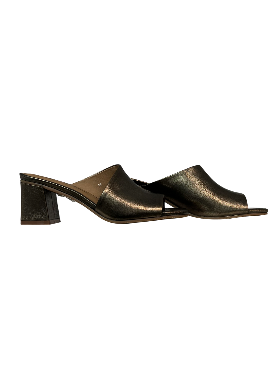 LA VITRINA Sandalo Donna pelle MULEBLOCK Bronzo Tacco foderato 5 cm
