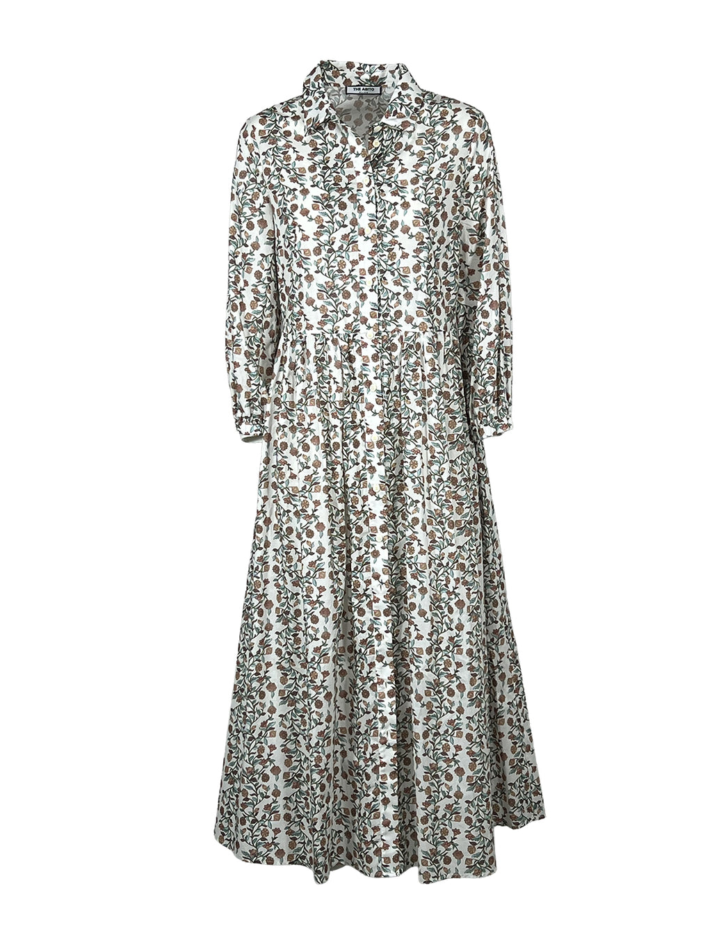 THE ABITO MILANO Abito Donna Chemisier Bianco Nocciola Ramage AB27MS