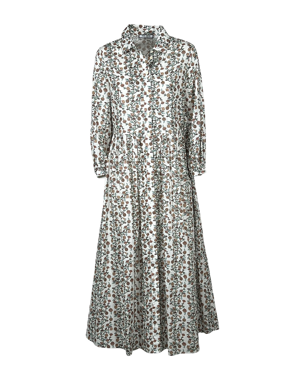 THE ABITO MILANO Abito Donna Chemisier Bianco Nocciola Ramage AB27MS