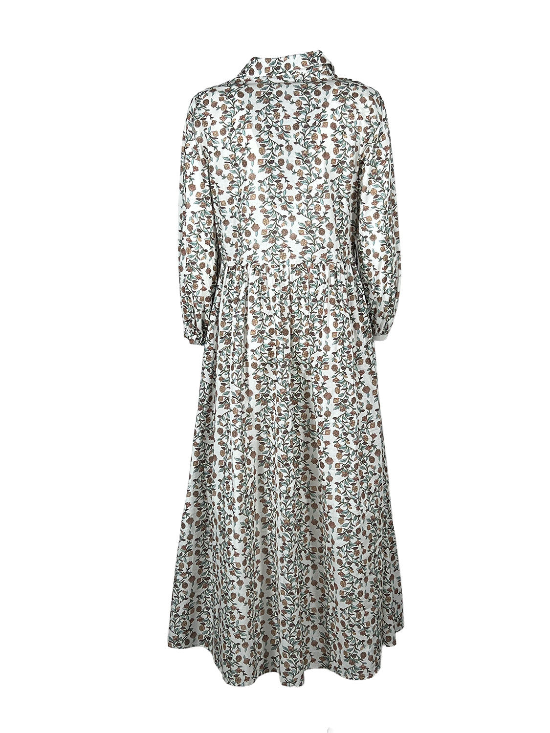 THE ABITO MILANO Abito Donna Chemisier Bianco Nocciola Ramage AB27MS