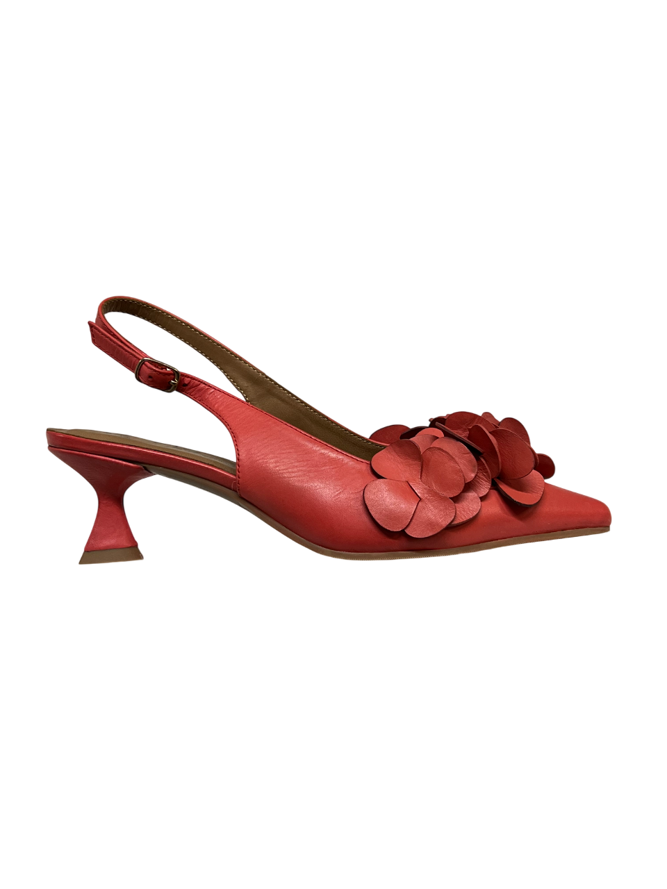 LA VITRINA sling-back donna in pelle con fiori POMIZIA
