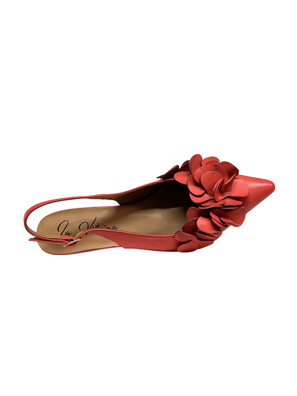 LA VITRINA sling-back donna in pelle con fiori POMIZIA