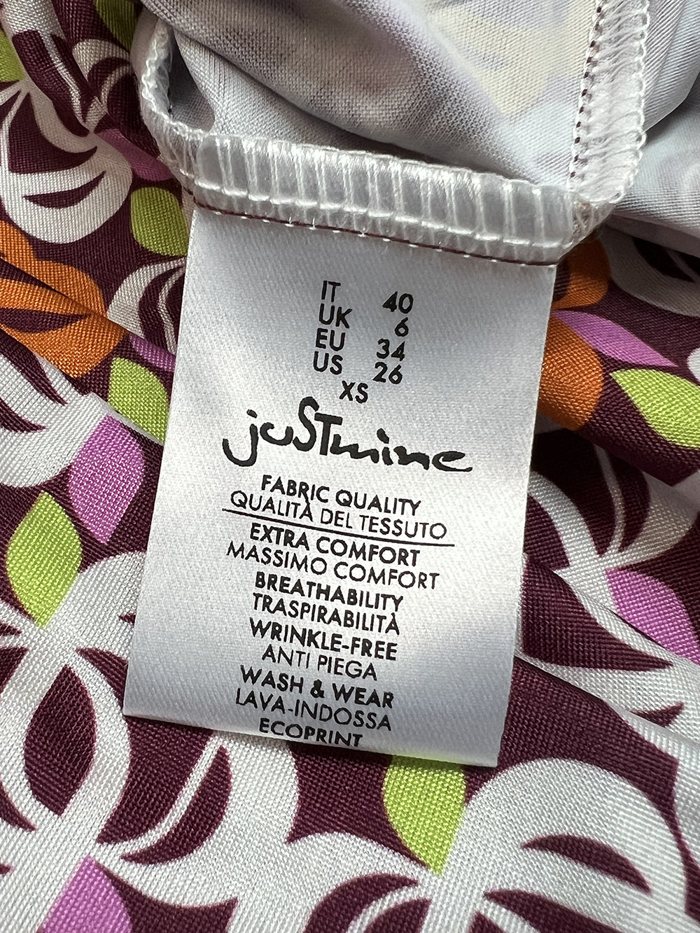 JUSTMINE Abito Donna E2637 1246 Long Kaftan Fantasia Multicolor Made in Italy