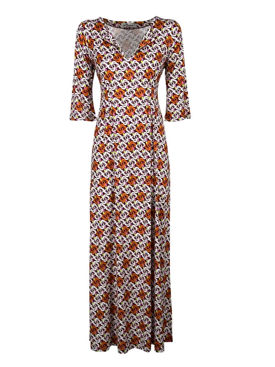 JUSTMINE Abito Donna E2637 1246 Long Kaftan Fantasia Multicolor Made in Italy