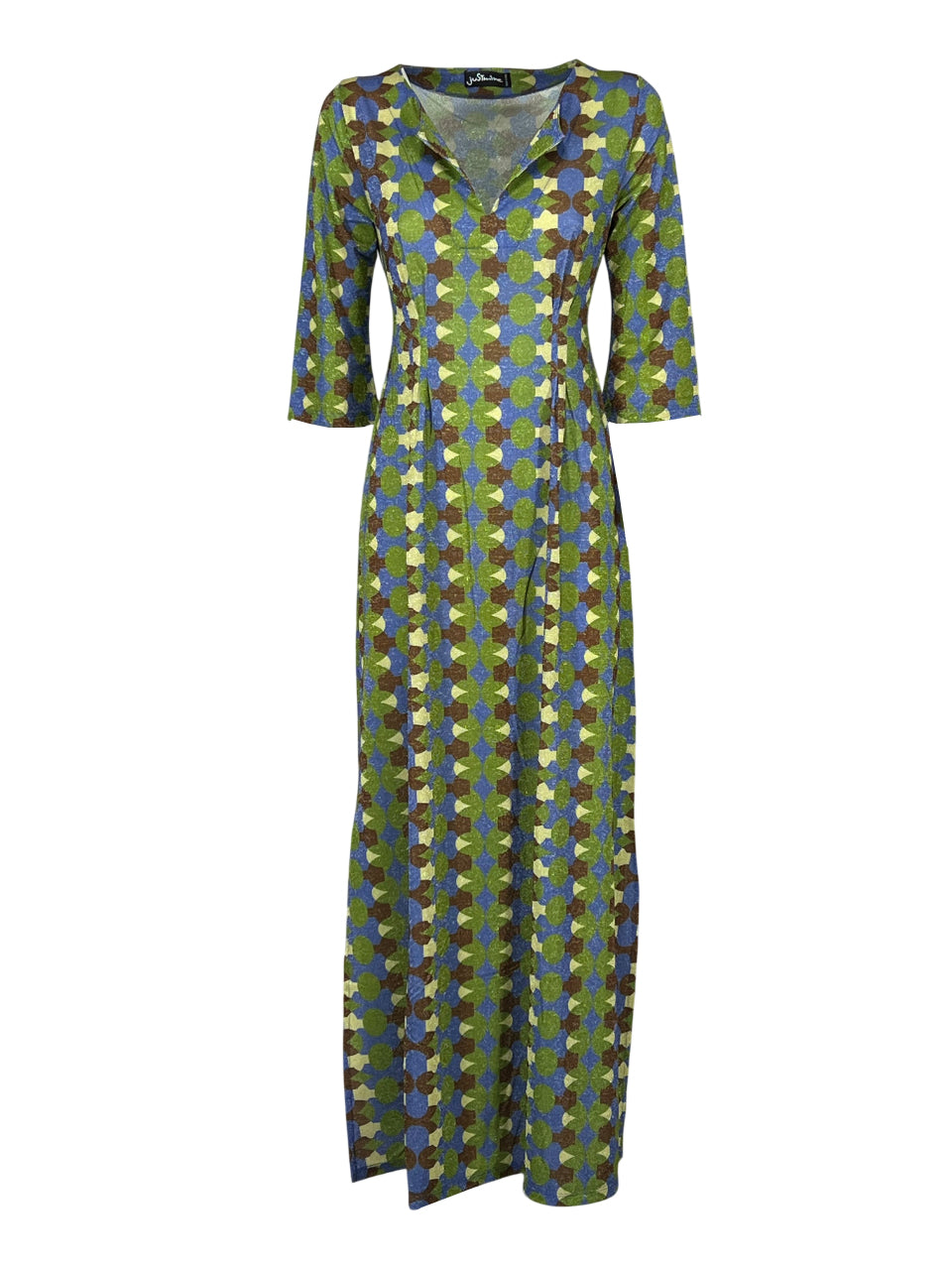 JUSTMINE Abito Donna E2637 1261 Long Kaftan Lurex Multicolor Made in Italy