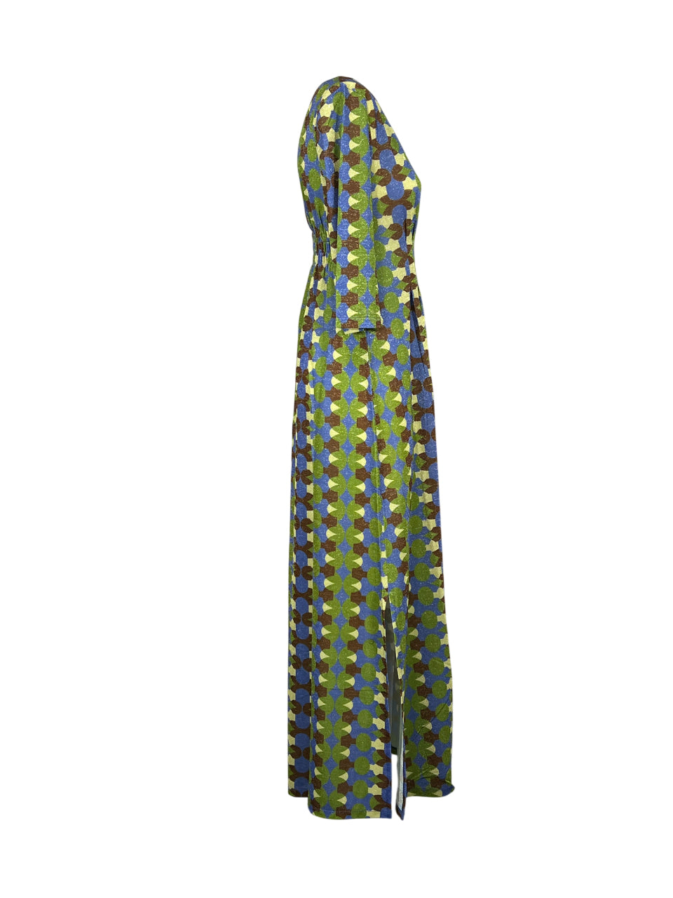 JUSTMINE Abito Donna E2637 1261 Long Kaftan Lurex Multicolor Made in Italy