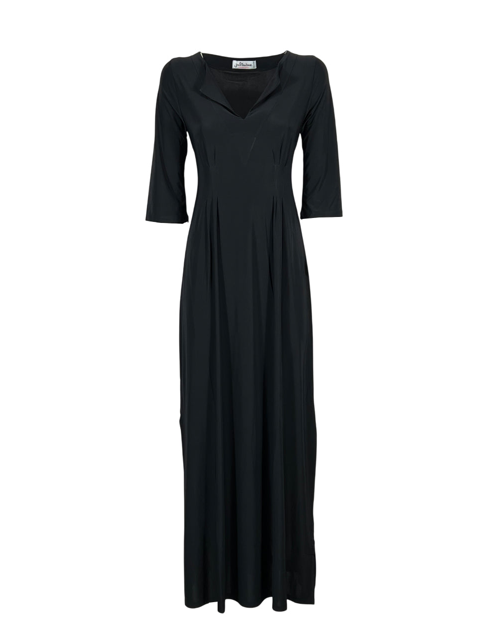 JUSTMINE Abito Donna E2637 1275 Long Kaftan Nero Made in Italy