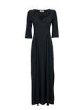 JUSTMINE Abito Donna E2637 1275 Long Kaftan Nero Made in Italy