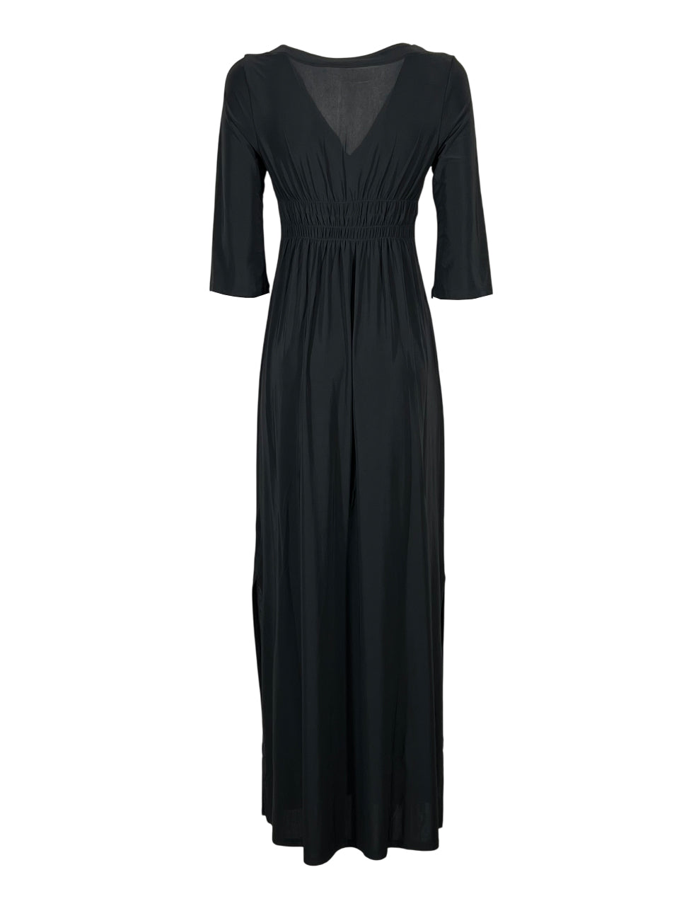 JUSTMINE Abito Donna E2637 1275 Long Kaftan Nero Made in Italy