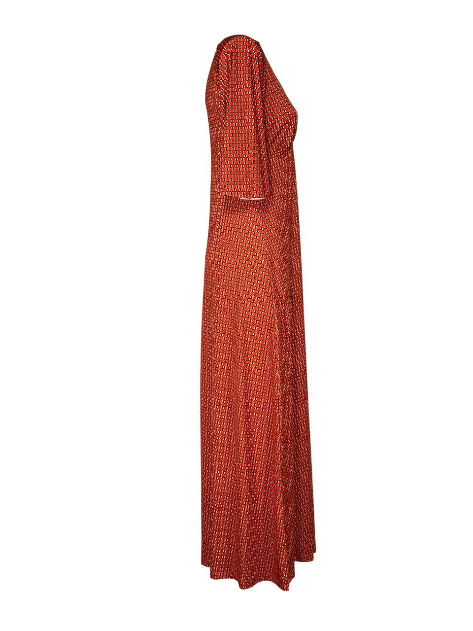 JUSTMINE abito lungo scollo V arancio/marrone E2787 1267 Made in Italy
