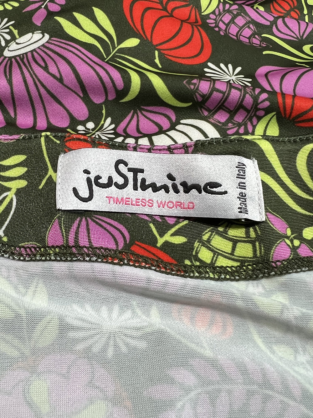 JUSTMINE abito lungo fantasia floreale E2787 1268 Made in Italy