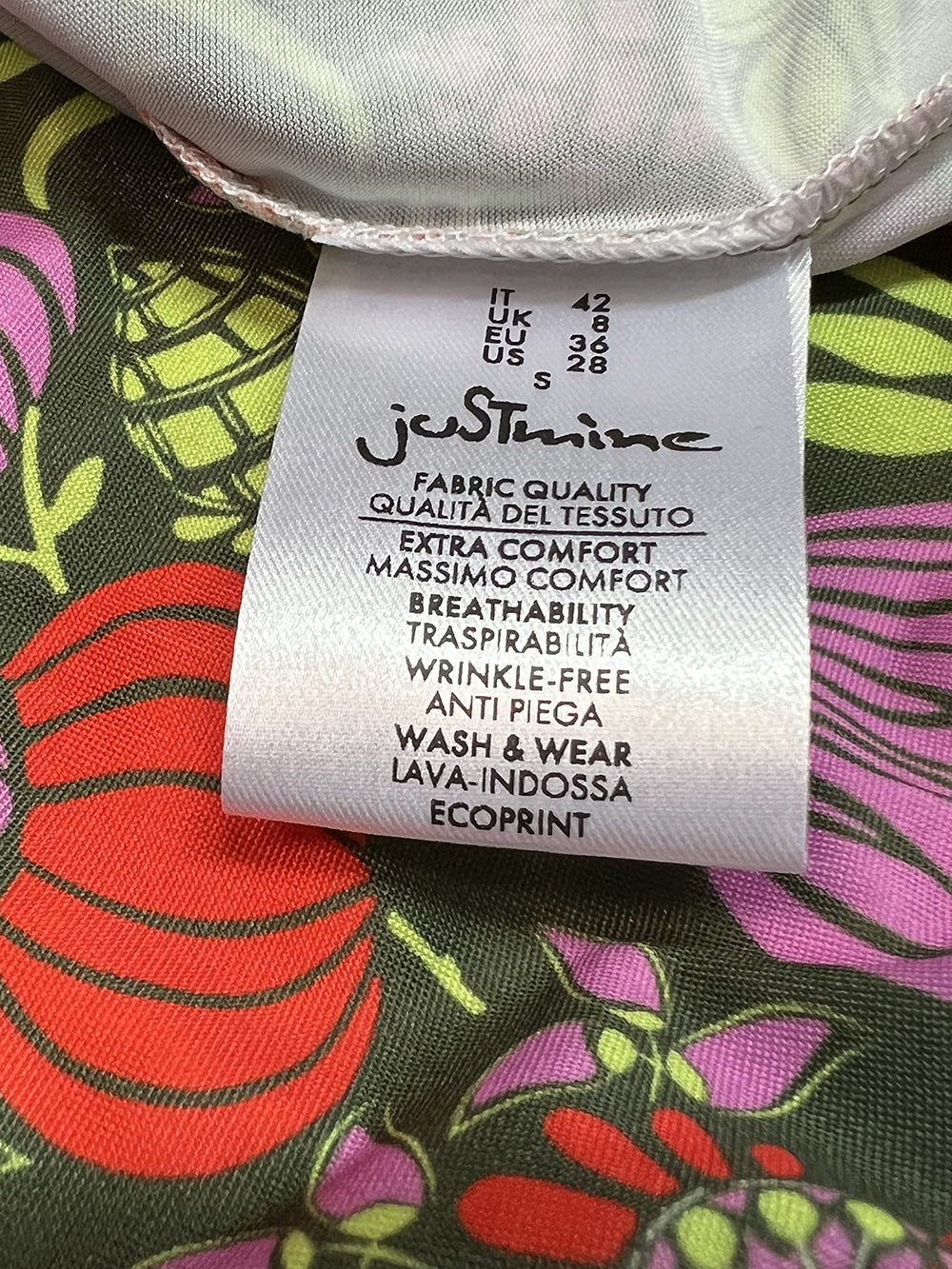 JUSTMINE abito lungo fantasia floreale E2787 1268 Made in Italy