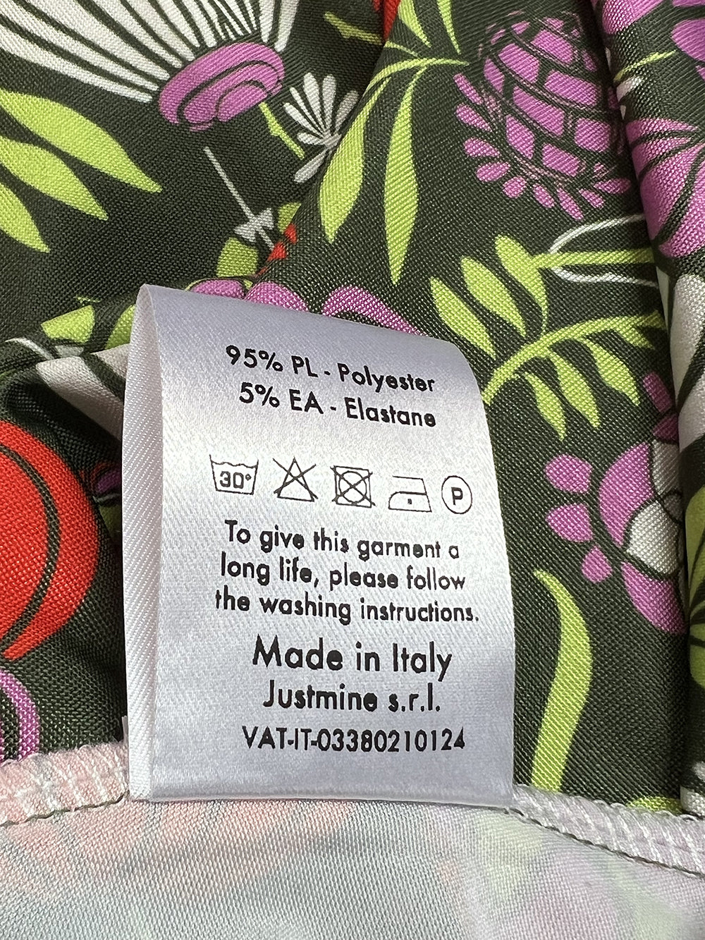 JUSTMINE abito lungo fantasia floreale E2787 1268 Made in Italy