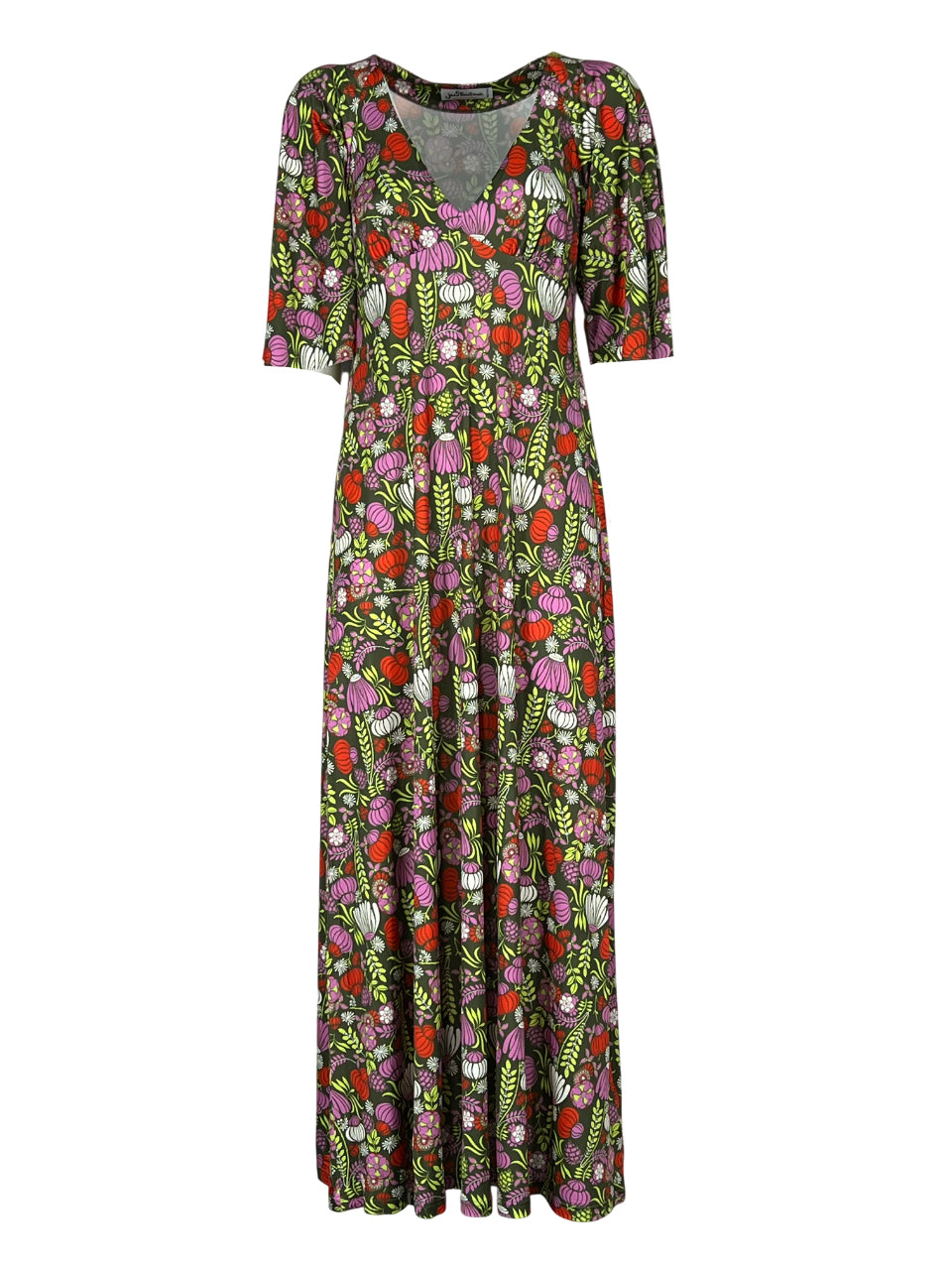 JUSTMINE abito lungo fantasia floreale E2787 1268 Made in Italy