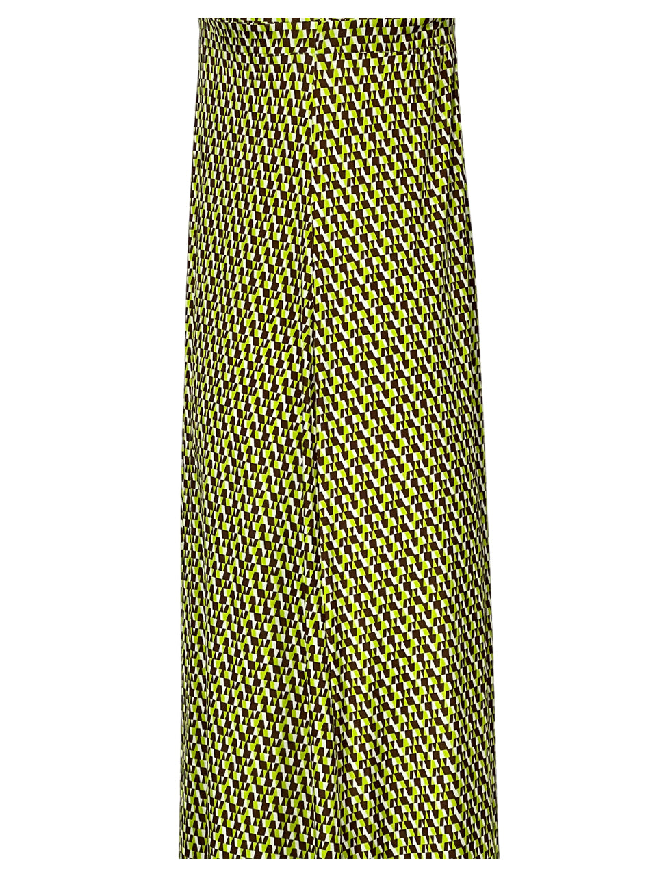 JUSTMINE abito lungo con incrocio fantasia marrone/lime Made in Italy E2769 1245