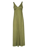 JUSTMINE abito lungo con incrocio fantasia marrone/lime Made in Italy E2769 1245
