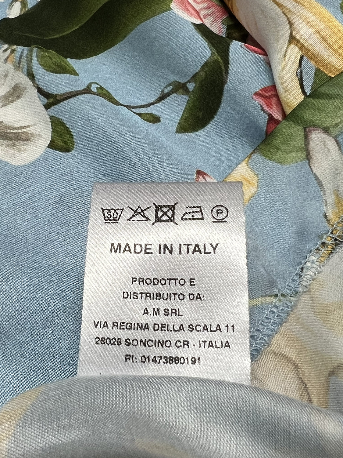 THE ABITO MILANO Abito Donna Celeste Fantasia Orchids AB06RS