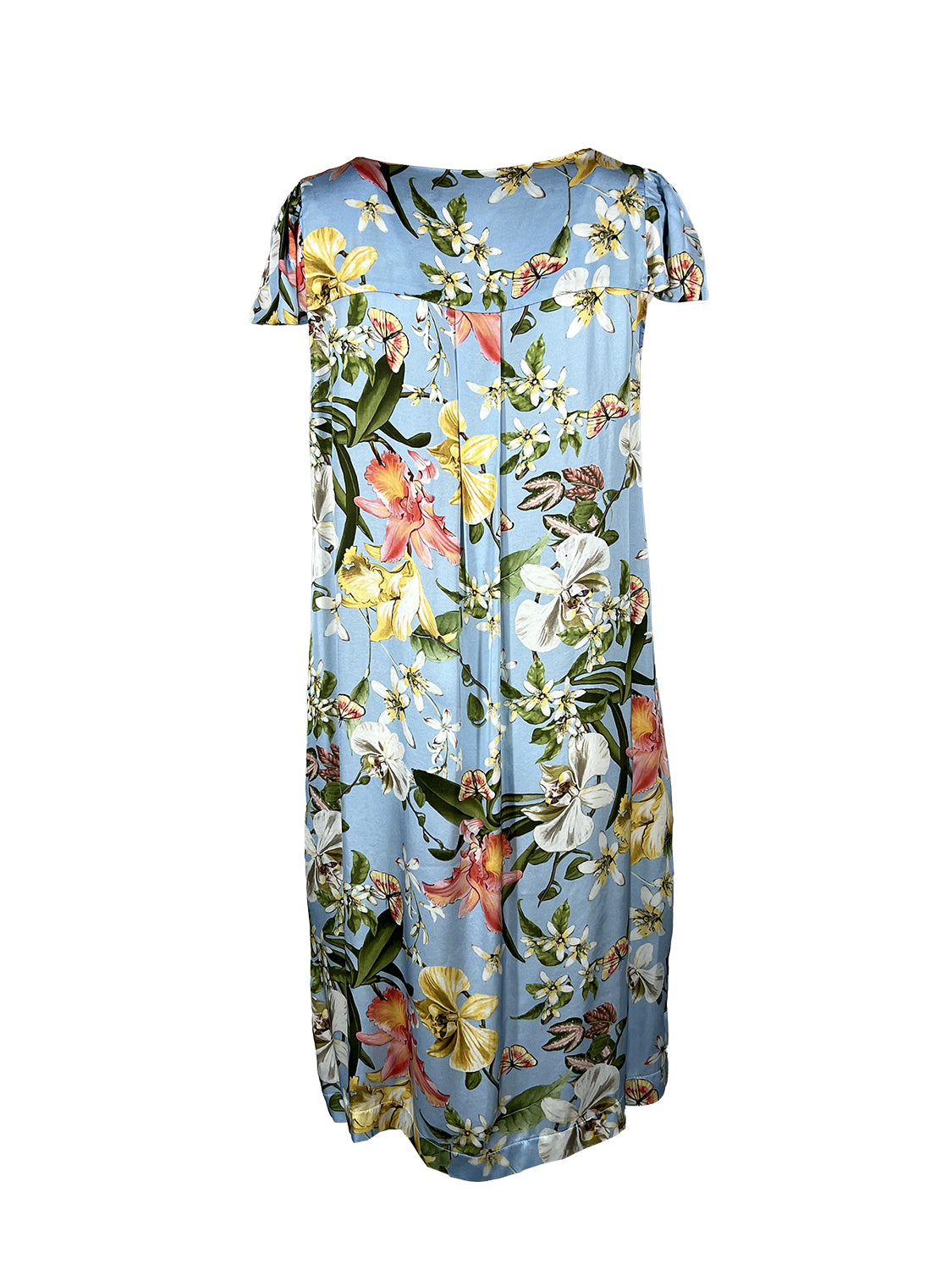 THE ABITO MILANO Abito Donna Celeste Fantasia Orchids AB06RS