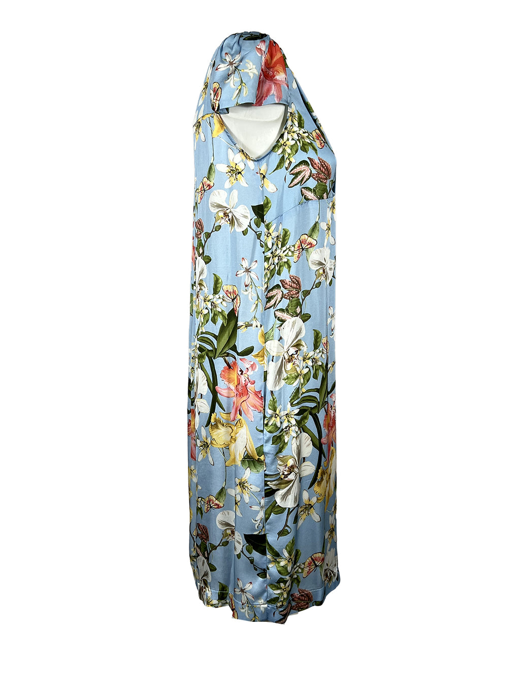 THE ABITO MILANO Abito Donna Celeste Fantasia Orchids AB06RS
