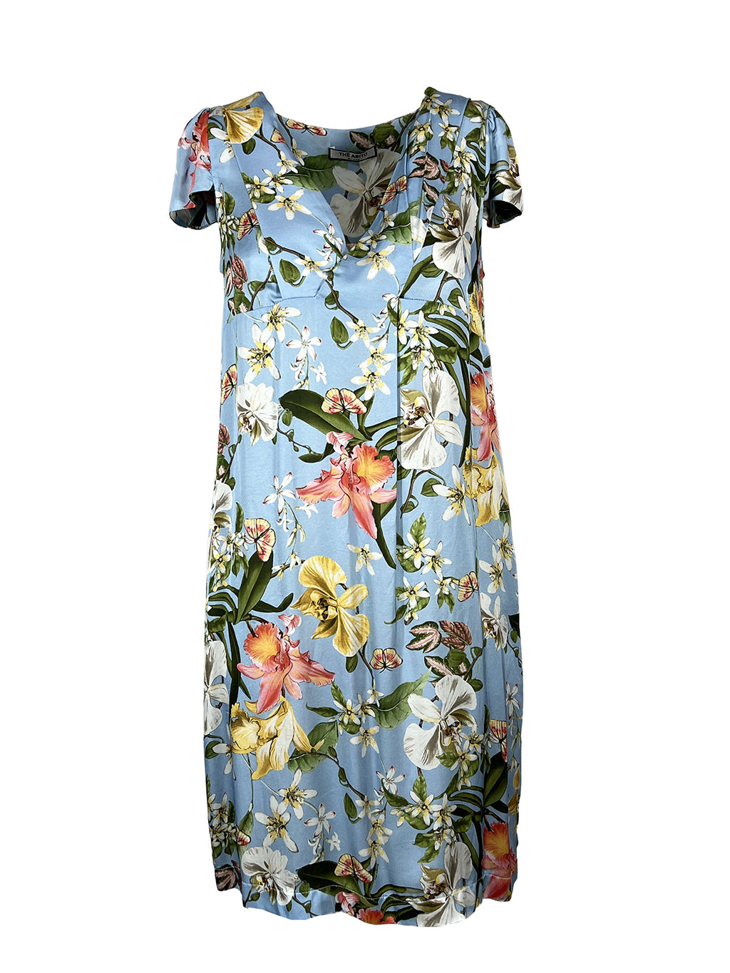 THE ABITO MILANO Abito Donna Celeste Fantasia Orchids AB06RS