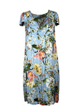 THE ABITO MILANO Abito Donna Celeste Fantasia Orchids AB06RS