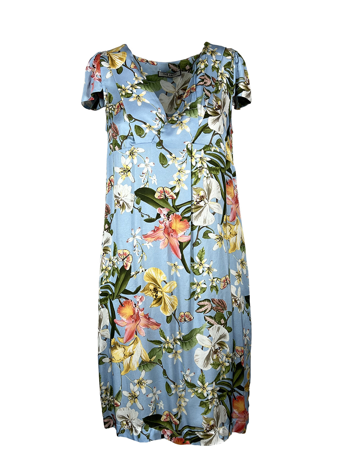 THE ABITO MILANO Abito Donna Celeste Fantasia Orchids AB06RS