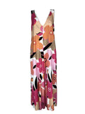 THE ABITO MILANO Tuta Donna Palazzo Floreale Rosa Fuxia TU01VS Made Italy