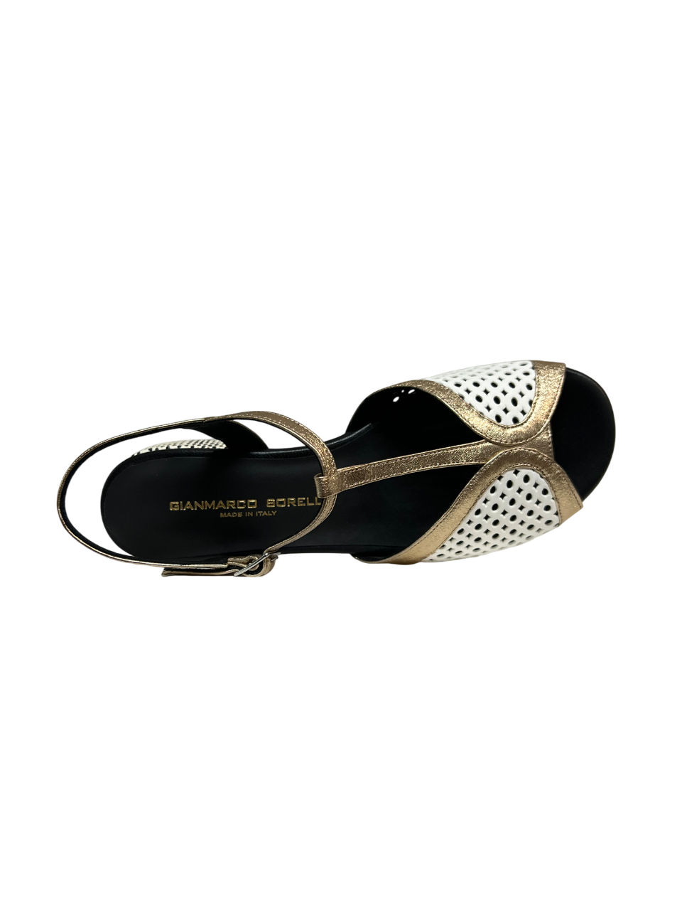 GIANMARCO SORELLI 3055/RIVA sandalo donna Made in Italy pelle bianco bronzo