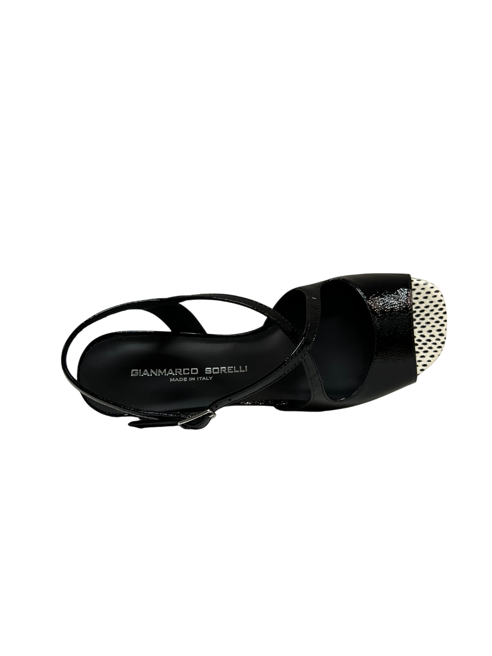 GIANMARCO SORELLI 3058/ROMY sandalo donna nero vernice Made in Italy