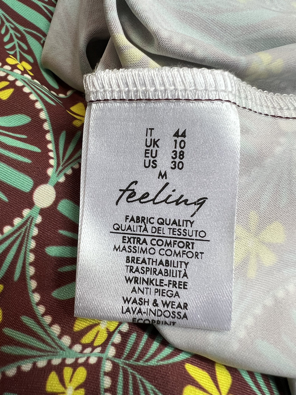 FEELING by JUSTMINE E2809 6125 abito donna marrone/verde Made in Italy